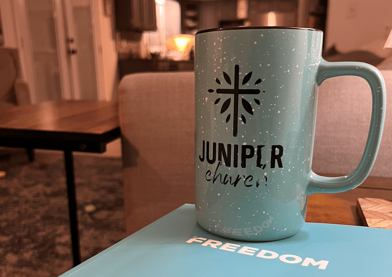 A juniper coffee cup.